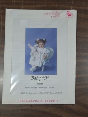 Baby "O" Doll Pattern by Bell Ceramics - Pink & White #RP2885